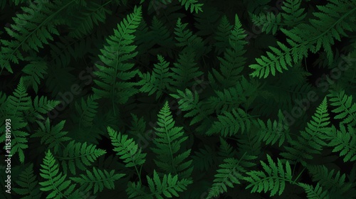 Lush Fern Leaves Arrangement for Nature-Inspired Poster Art