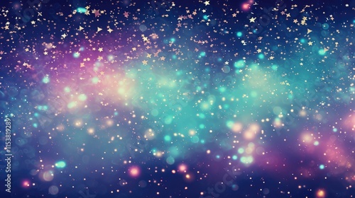 Vibrant Aurora Borealis Poster with Starry Night Background