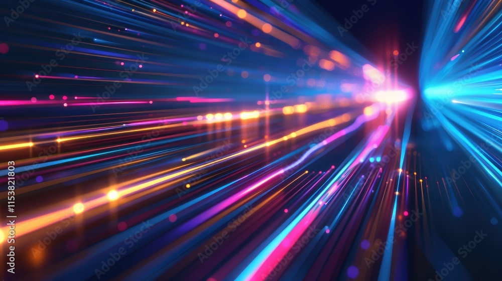 Abstract representation of vibrant light streaks in motion, suggesting speed and energy. Abstract representation of vibrant light streaks in motion, suggesting speed and energy.