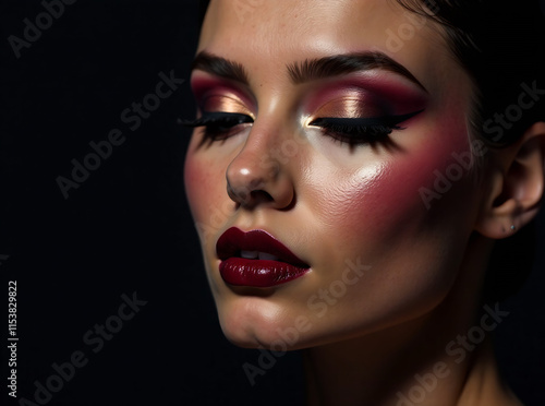 makeup artist logo for on black background new image