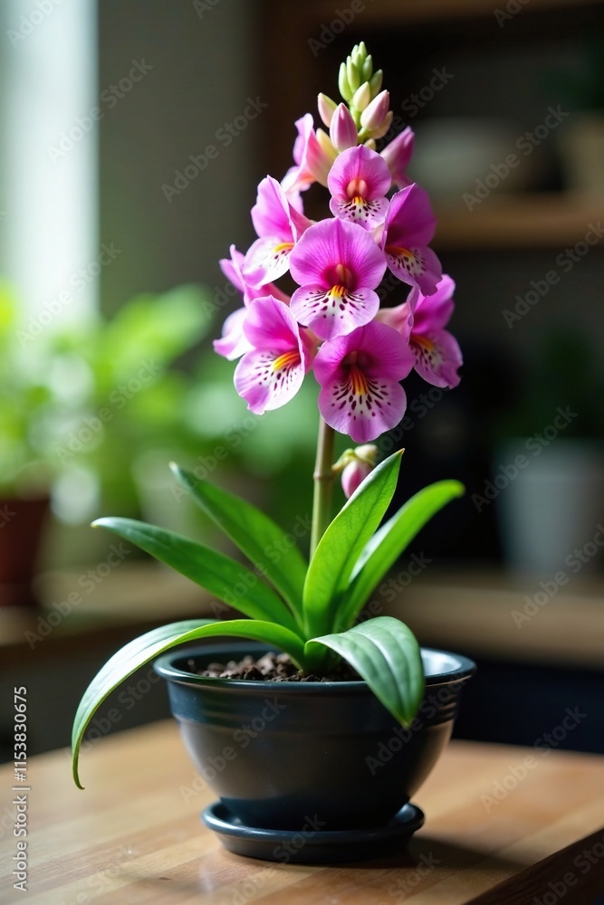 Pink and purple bell-shaped Digitalis flowers with blotches on a table or countertop, plants, flower, digitalis Pink and purple bell-shaped Digitalis flowers with blotches on a table or countertop, plants, flower, digitalis