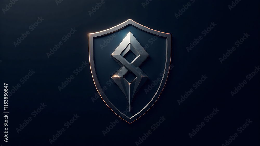 A shield logo with a sleek and futuristic design, suitable for a blockchain technology company, Sleek Logo for Blockchain Technology Company, minimalist logo new image A shield logo with a sleek and futuristic design, suitable for a blockchain technology company, Sleek Logo for Blockchain Technology Company, minimalist logo new image