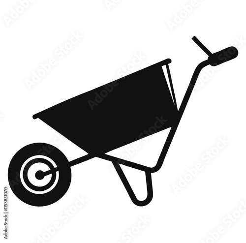 Black Silhouette Wheelbarrow Garden Tool Image