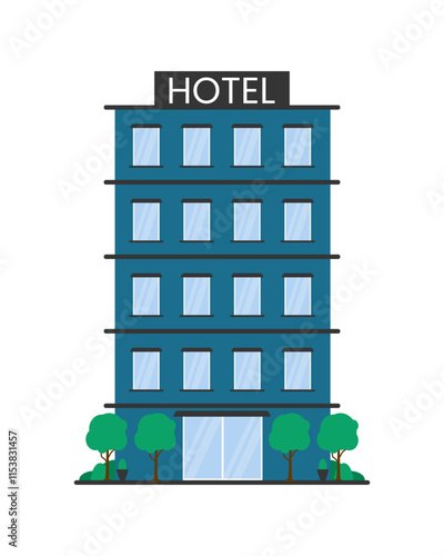 isolated hotel buildings , commercial real estate , concepts of vacation , white background
