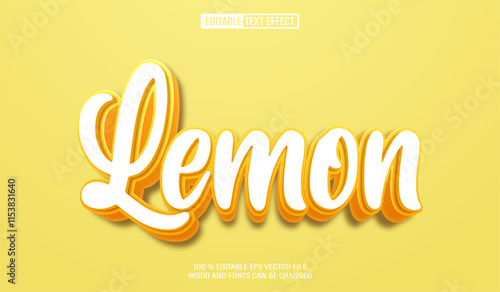 Editable 3d text style effect - Lemon fruit text effect Template