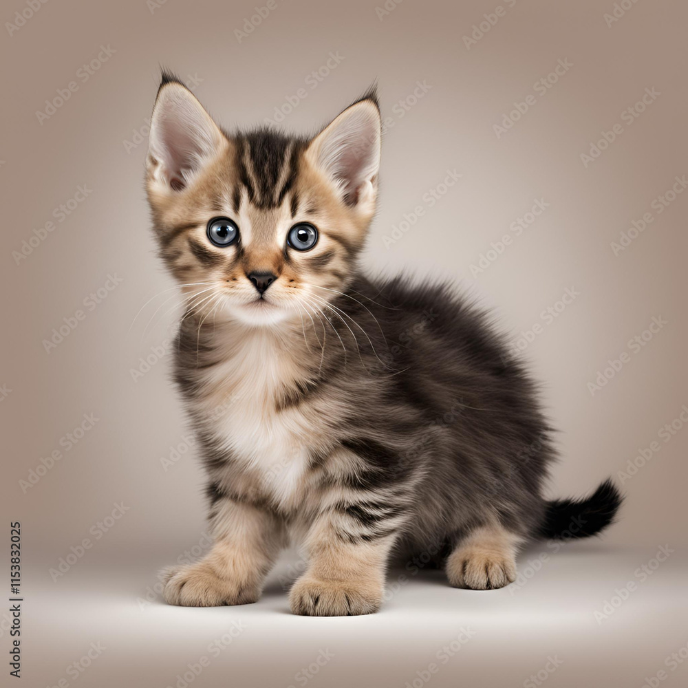 Fototapeta premium kitten on white background