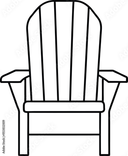 adirondack chair icon vector line art