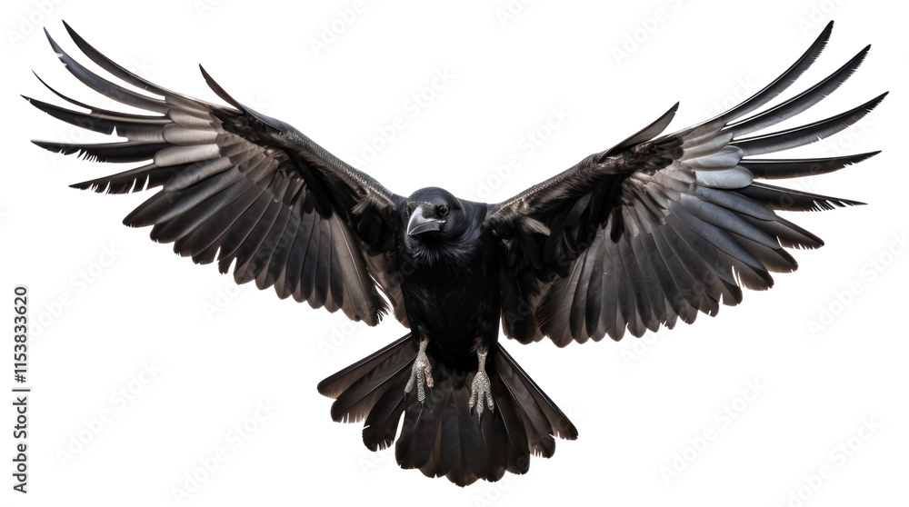 Fototapeta premium PNG Raven flying animal bird