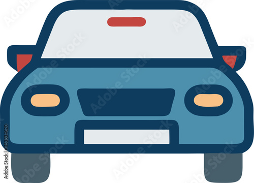 Front View Car Icon Vector Graphic