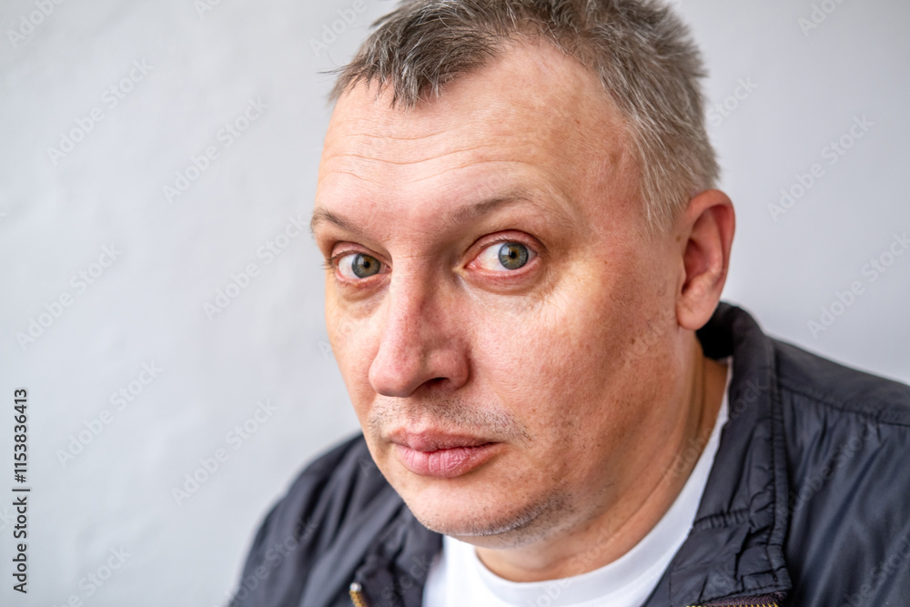 distorted face of sad and grieved very upset person, dissatisfied with his hard fate distorted face of sad and grieved very upset person, dissatisfied with his hard fate