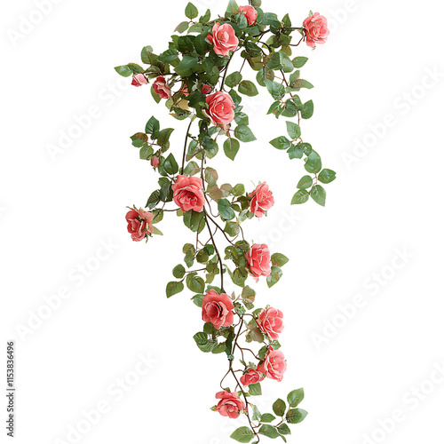 Climbing rose isolated on white background full depth of field 