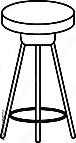  bar stool icon vector line art