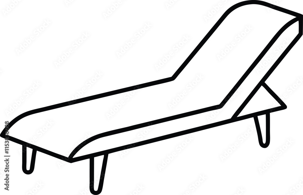 chaise lounge icon line art vector chaise lounge icon line art vector