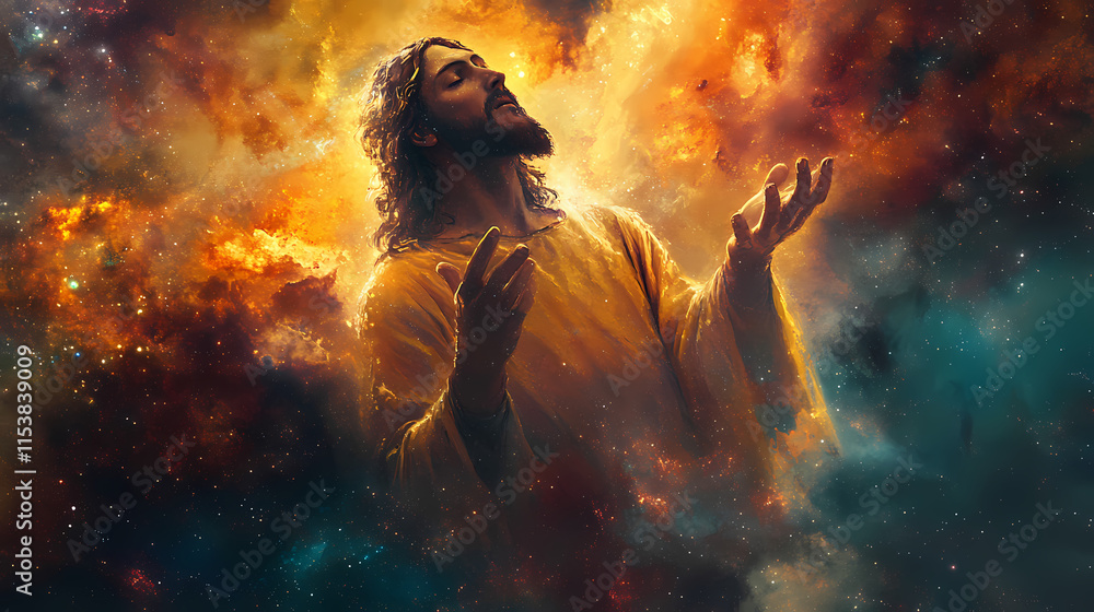 Jesus cristo rei dos reis. Nebulosa. Illustration Jesus cristo rei dos reis. Nebulosa. Illustration