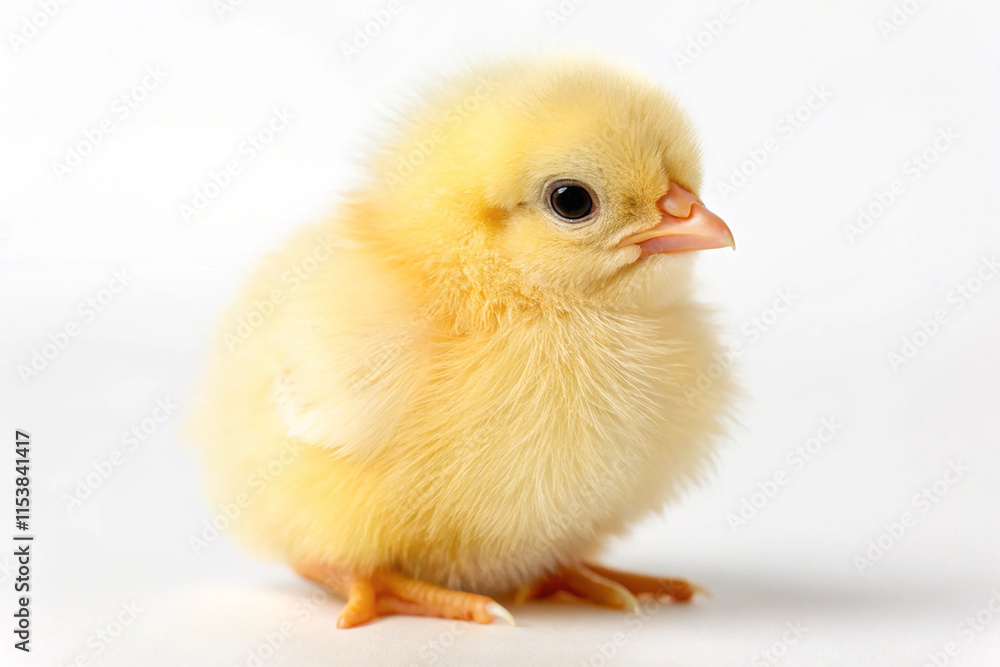 Adorable baby chick. A baby chick over a white background Adorable baby chick. A baby chick over a white background