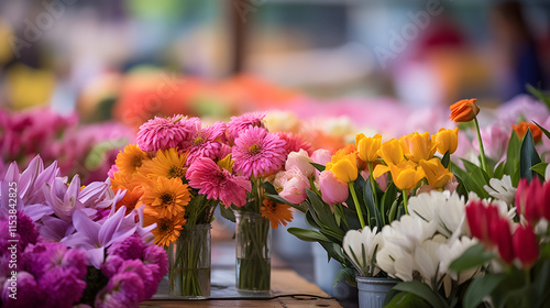 Wallpaper Mural Colorful Floral Diversity: A Fresh and Vibrant Collection of Blooming Flowers at a Local Market Torontodigital.ca