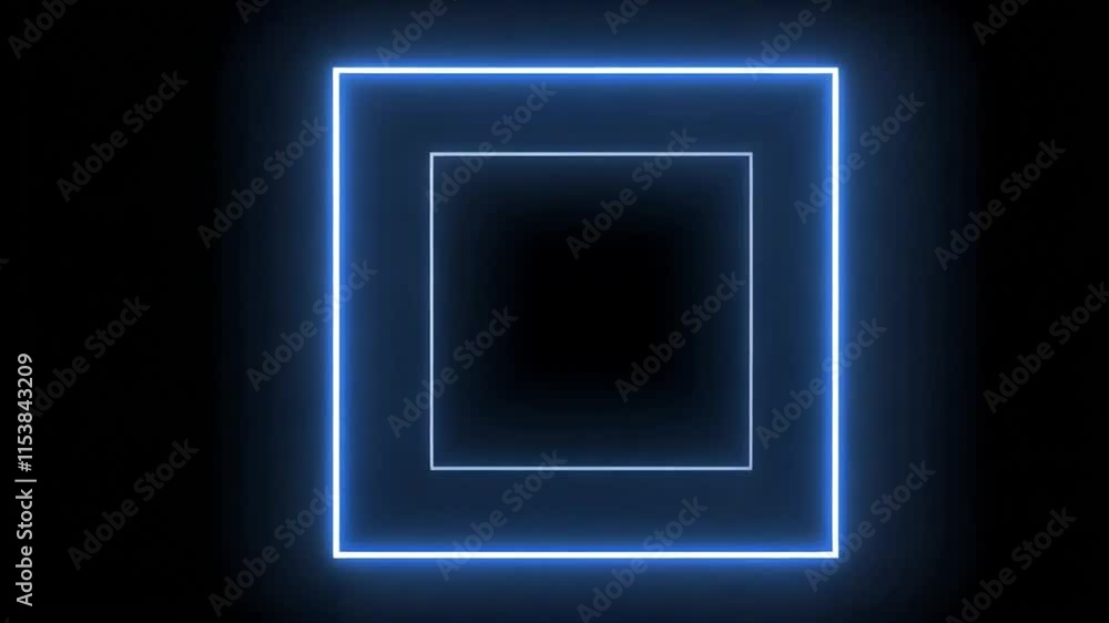 Glowing Blue Neon Square Frame Abstract Background Glowing Blue Neon Square Frame Abstract Background