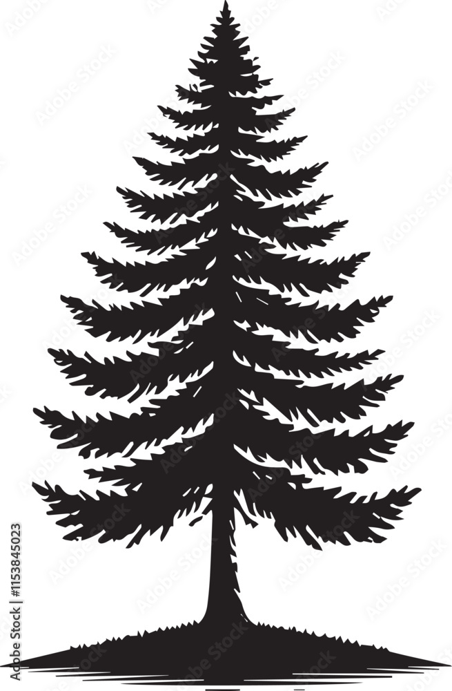 Obraz premium Pine tree silhouette