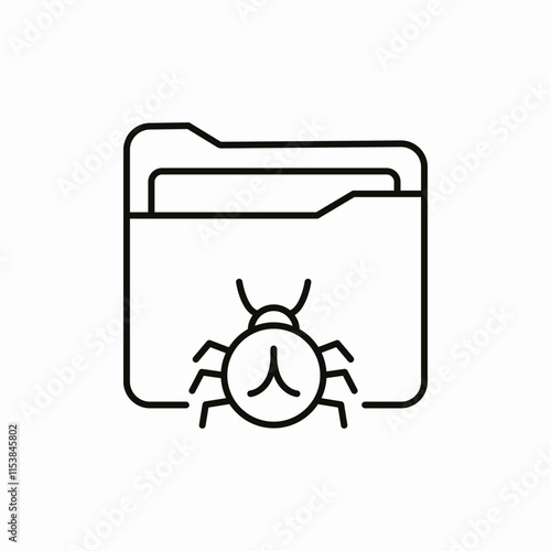 bug folder virus icon sign vector