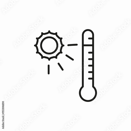 hot temperature sun icon sign vector