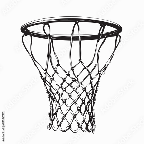 Basketball hoop image vector. Basketball hoop black color only image vector isolated on white background.