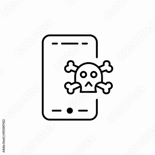 phone virus hack icon sign vector