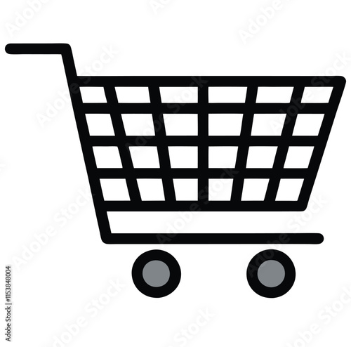 Minimalist Shopping Cart Icon Vector EPS