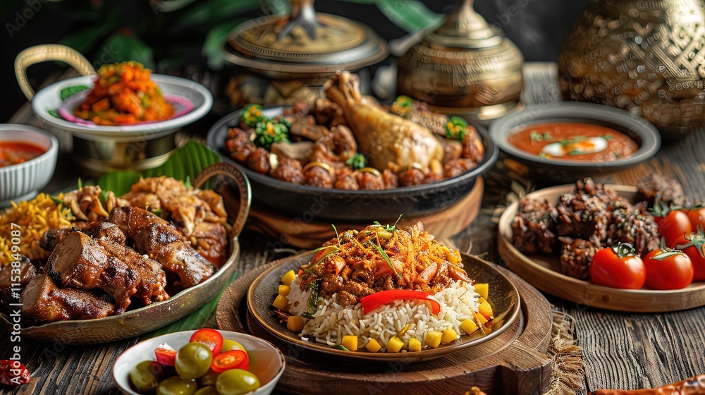 An Array Of Delicious And Aromatic Asian Dishes An Array Of Delicious And Aromatic Asian Dishes