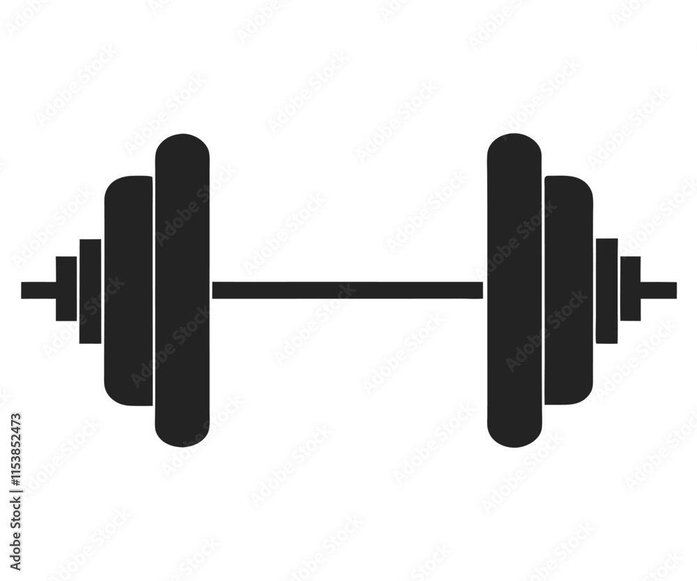 Black Silhouette Barbell Weightlifting Icon Black Silhouette Barbell Weightlifting Icon