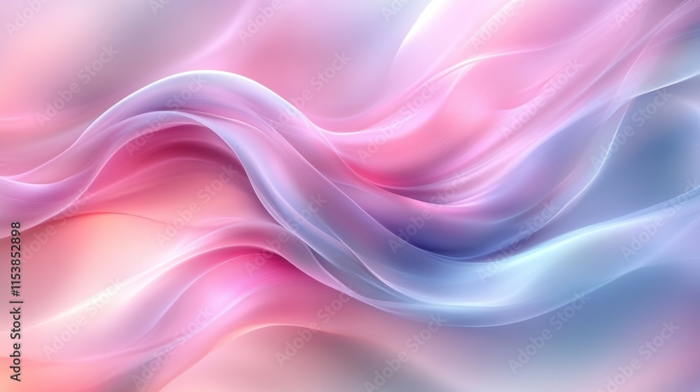 Obraz premium Soft, flowing pastel waves create a serene and calming abstract background.