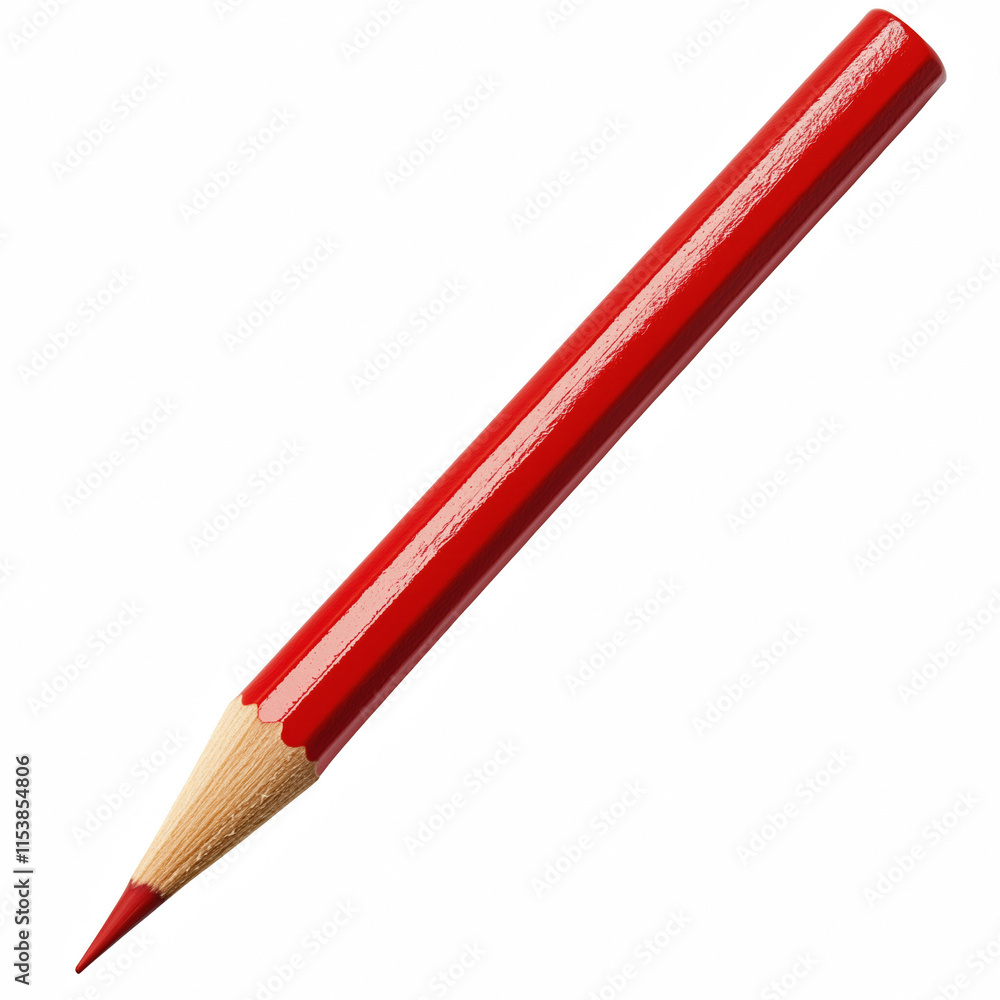 red color pencils isolated on transparent background Generative Ai. red color pencils isolated on transparent background Generative Ai.