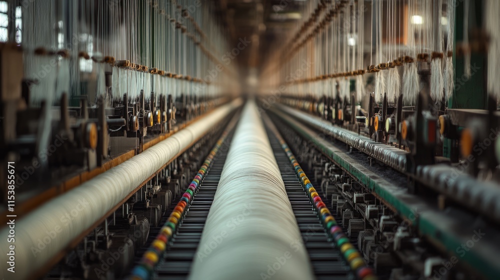 Textile Machinery in a Factory Setting