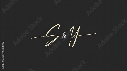 Elegant S Y Initials Minimalist Design Dark Background