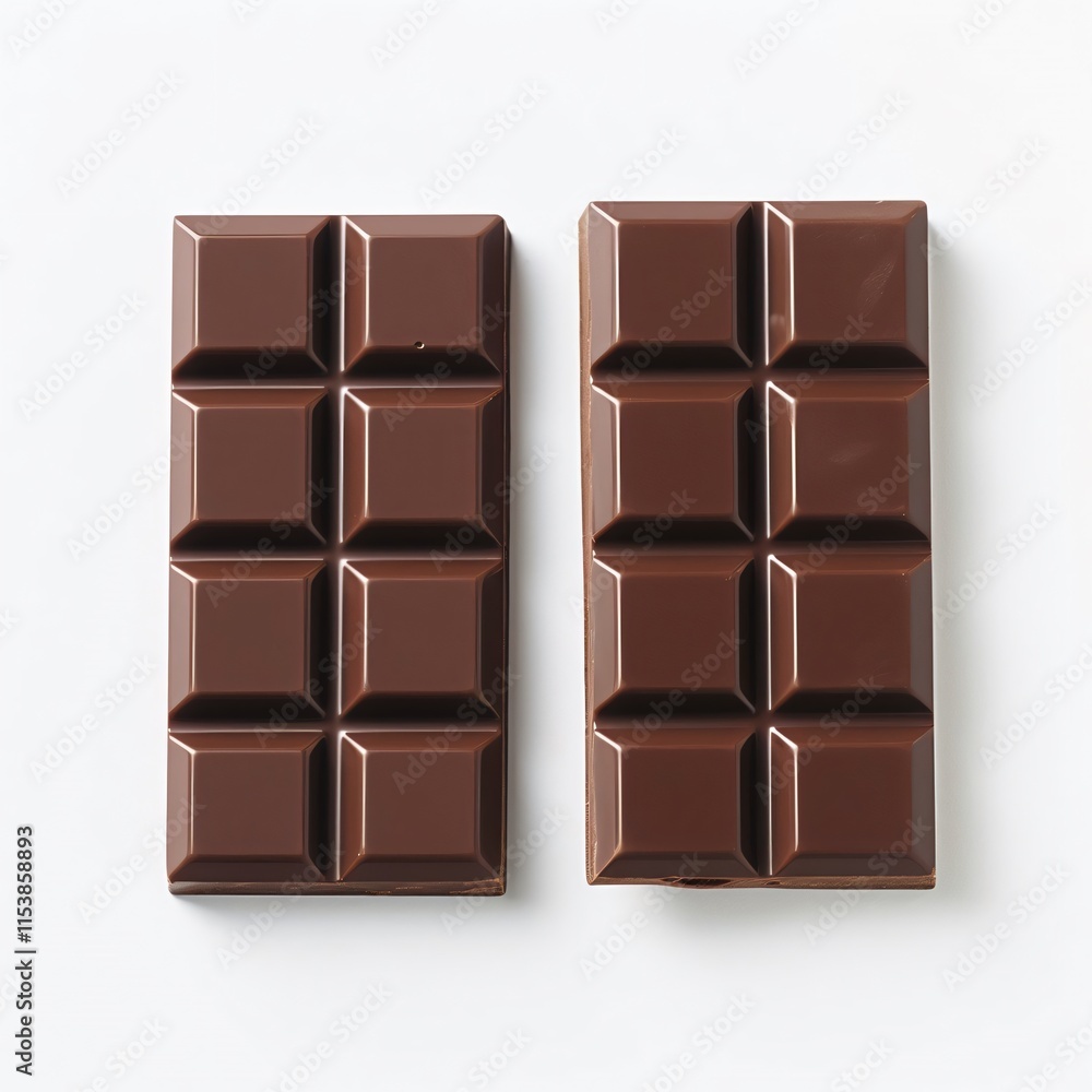 two nice and delicious chocolate bars on a white background two nice and delicious chocolate bars on a white background