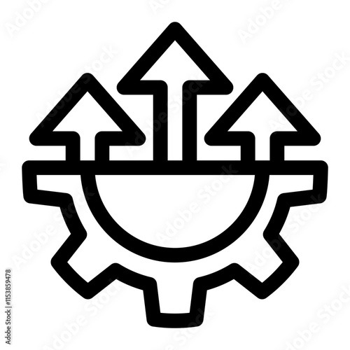 Gear up efficiency icon