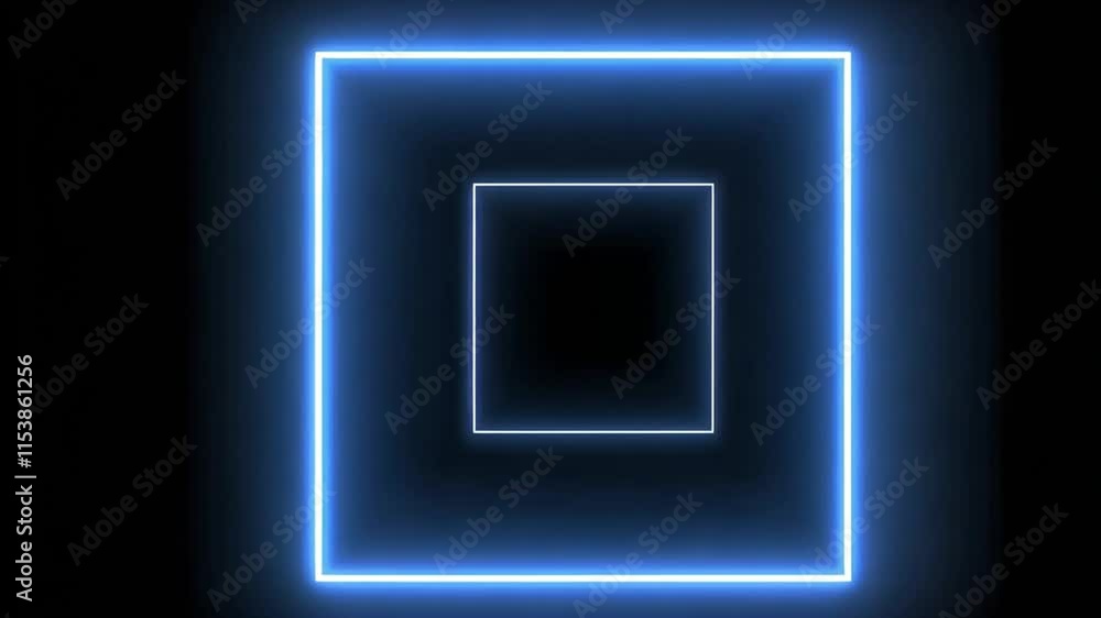 Glowing Blue Neon Square Abstract Background Glowing Blue Neon Square Abstract Background