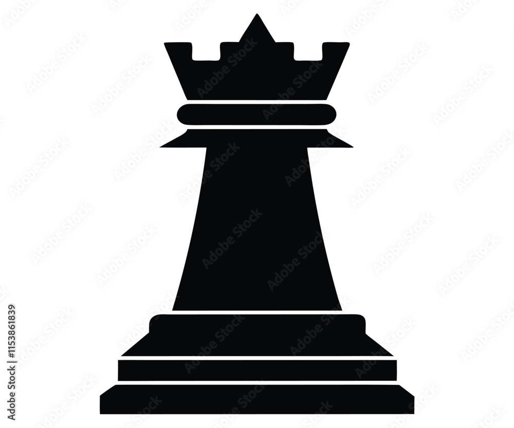 Black Chess Rook Silhouette St EPS Vector Black Chess Rook Silhouette St EPS Vector