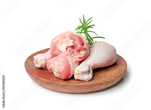 Raw Chicken Drumsticks Isolated, Uncooked Poultry Legs, Fresh Hen Meat, Fresh Chicken Drumstick photo