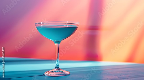 Angelo Azzuro cocktail isolated on a lighted soft background photo