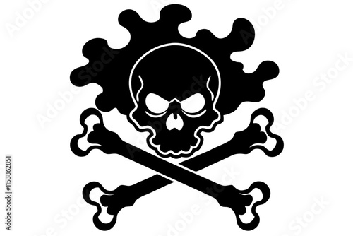 Skull and crossbones vector illustration.