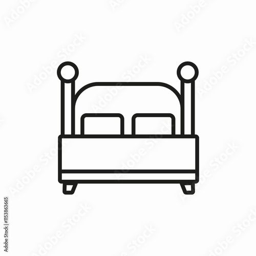 king size bed icon sign vector