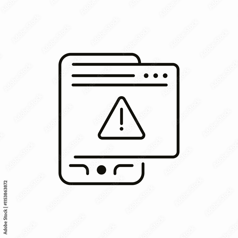 phone website warning icon sign vector phone website warning icon sign vector