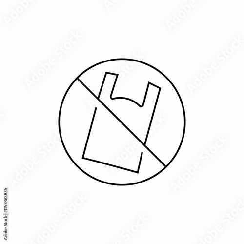 no plastic packets icon sign vector