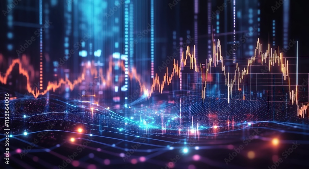 A digital landscape of glowing data points and graphs, representing the advanced technology behind AI financial analytics. A digital landscape of glowing data points and graphs, representing the advanced technology behind AI financial analytics.