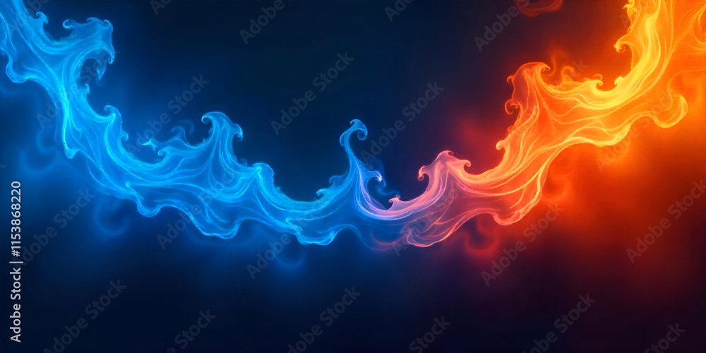 . A captivating wallpaper design featuring the dynamic contrast of fire and water elements intertwined artistically. . A captivating wallpaper design featuring the dynamic contrast of fire and water elements intertwined artistically.