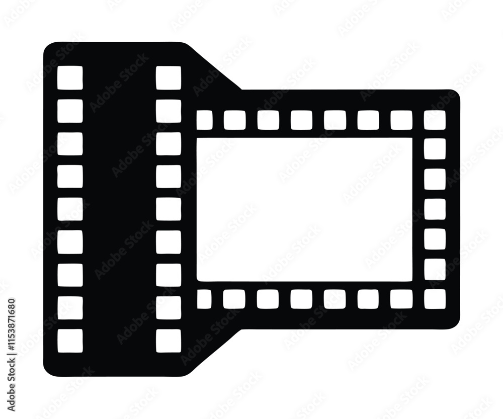 Film Strip Silhouette Icon Vector Graphic Film Strip Silhouette Icon Vector Graphic
