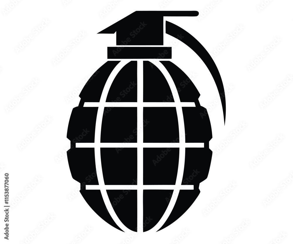 Black Silhouette Grenade Weapon Icon Graphic Black Silhouette Grenade Weapon Icon Graphic