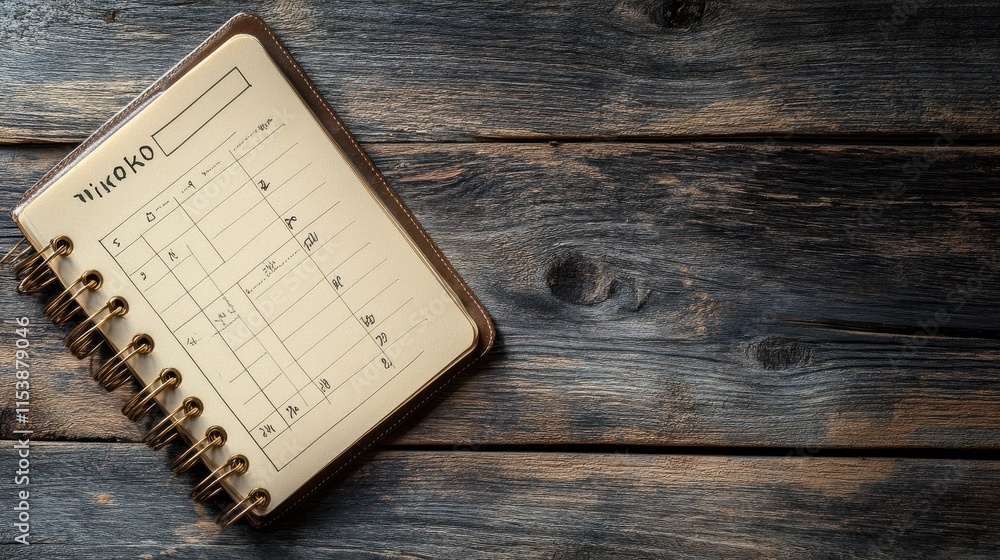 Naklejka premium close-up word weekly planner on wooden background