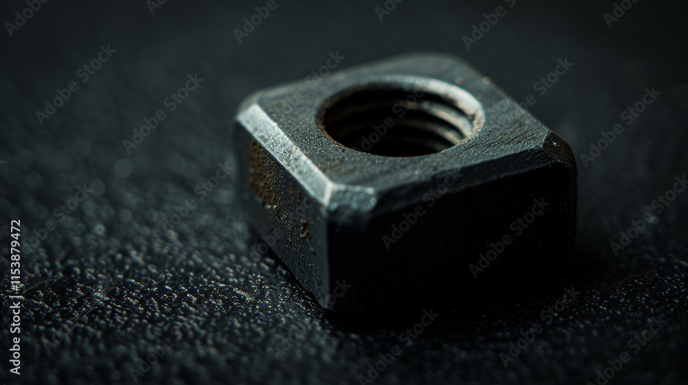 High-Quality Square Nut Positioned on a Plain Background High-Quality Square Nut Positioned on a Plain Background