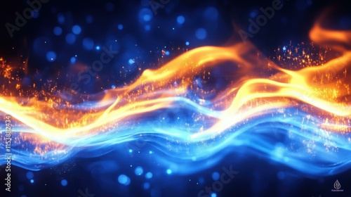 PyTorch Flutterfire Flame diffuser torchscript Ai singularity rendering OPNsense Fireblocks MLflow Motion array Blue fire flames and orange waves glowing dynamic energy concept background for technol